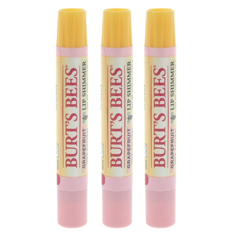 Burt's Bees Lip Shimmer, Grapefruit 0.09 oz (Pack of 3)